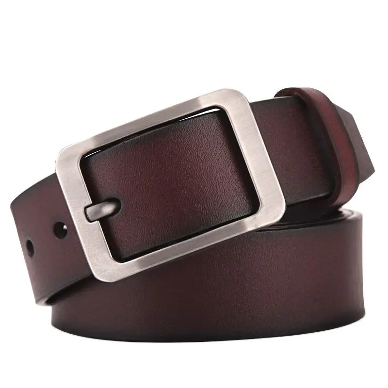 

2021 Men's belt leather belt men pin buckle cow genuine leather belts for men 130cm high quality mens belt cinturones hombre
