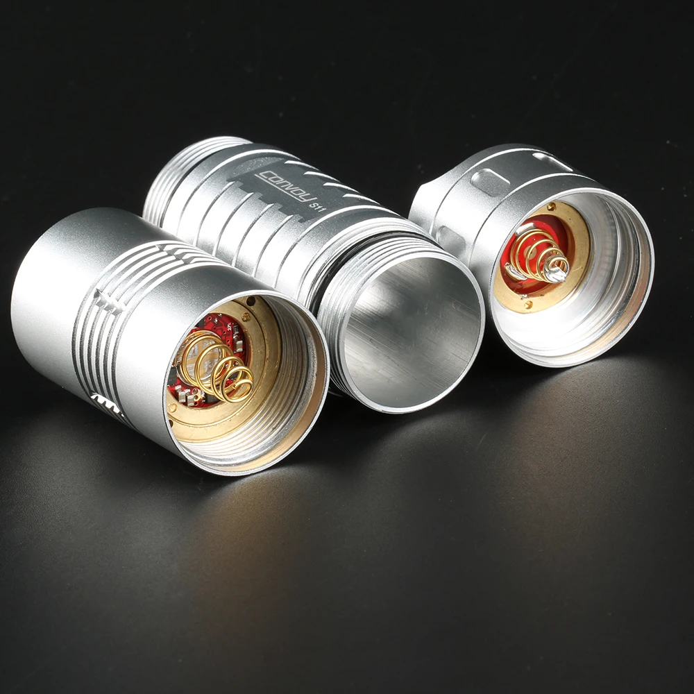 Светодиодный фонарик Convoy S11 Cree XHP50.2 серебристый фонарь для лагеря Рабочий 18650 26650