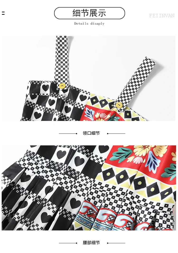 

Banulin Runway Fashion Summer Spaghetti Strap Women Dress Designer Plaid Letters Hearts Flower Print Long Elegant Beach Dress