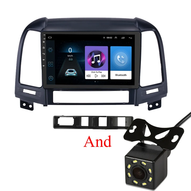 Santa Fe-8LED Android 8,1 автомобильный Радио мультимедийный плеер навигация для hyundai Santa Fe 2006-2012 с стерео автомобильный dvd gps плеер карта - Цвет: Santa Fe-8LED
