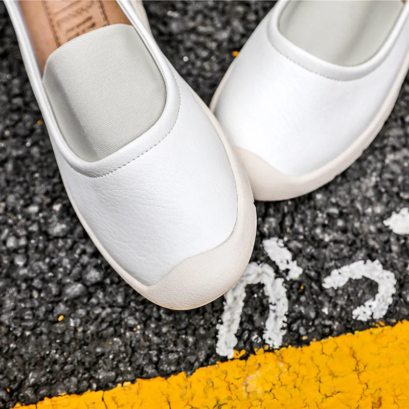 2020 женская и весенняя обувь ленивая кожаная плоская повседневная мягкое дышащее