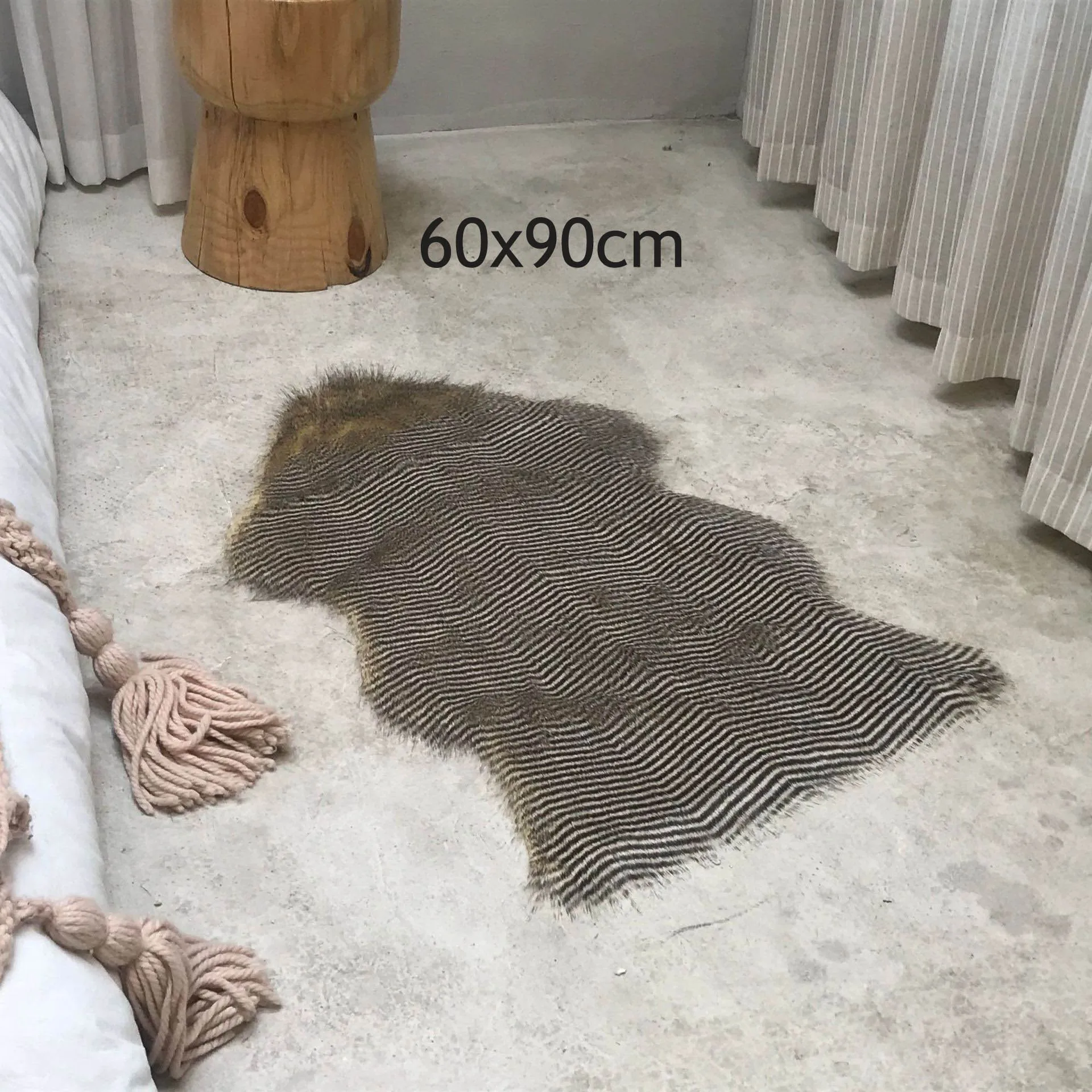 peacock fur rug Коврик с принтом тигра, Искусственный Тигр, шерсть, искусственный мех, кожа, для ванной комнаты, Противоскользящий коврик, 117x85 см, животный принт, ковер для дома - Цвет: peacock fur rug