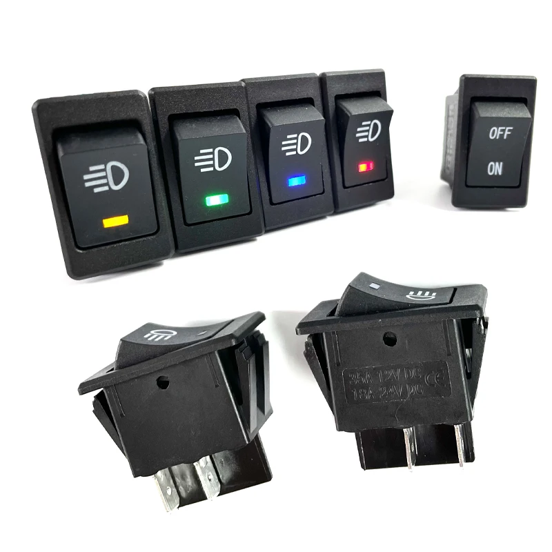 

KCD4 Rocker Switch ON-OFF 2 Position 4 Pins LED 12V 35A automobile refitting fog lamp switch with light Rocker switch