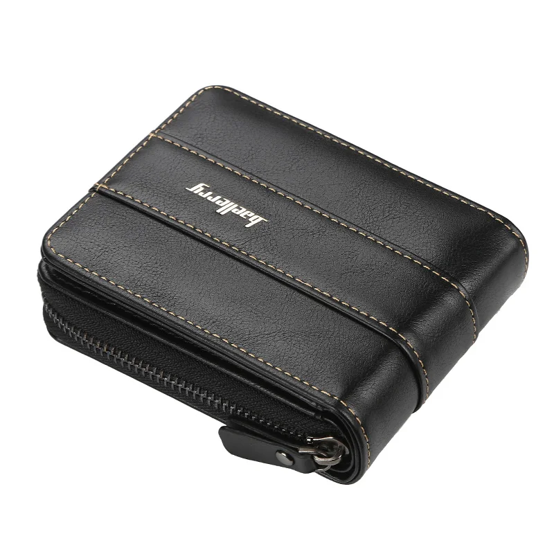 Baellerry Short Men Wallets Money Purse Zipper Coin Pocket Vintage Male Hasp Card Holder Wallet with Hidden Compartment | Багаж и сумки
