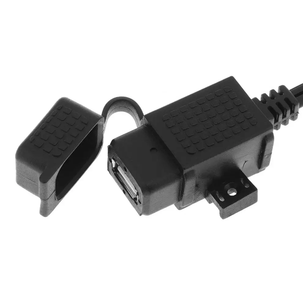 12 V-24 V DC 5V 2.1A ПВХ SAE USB Водонепроницаемый для телефона на мотоцикл Зарядное устройство адаптер с удлиняющей деталью) Конская сбруя и круглый стержень
