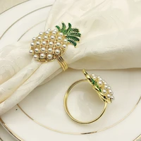 10pcslot pearl pineapple metal napkin ring hotel western food cloth napkin buckle metal paper ring napkin ring