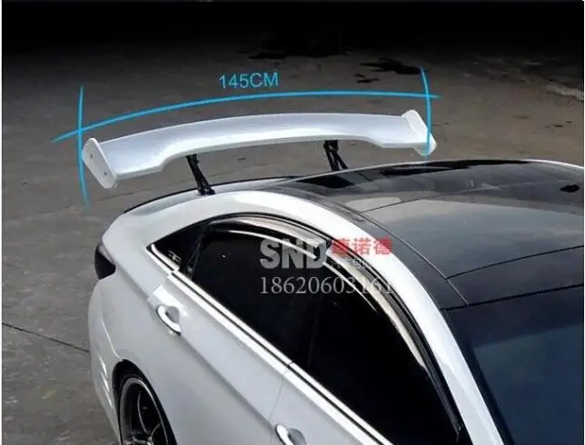 ABS черный праймер Универсальный седан три коробки задний спойлер крыло багажник