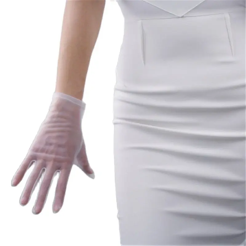 

Black Silk Women Short Gloves Lace Mesh Gauze Ultra-Thin Retro Boda vestido Fashion Elegant Women's Gloves Touch Screen TB55-9