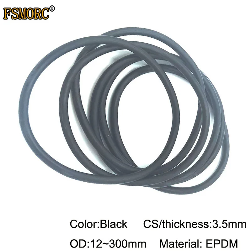 OD12mm ~ 300mm * 3 5mm толщина/CS черные EPDM уплотнительные кольца стойкость к кислотам и