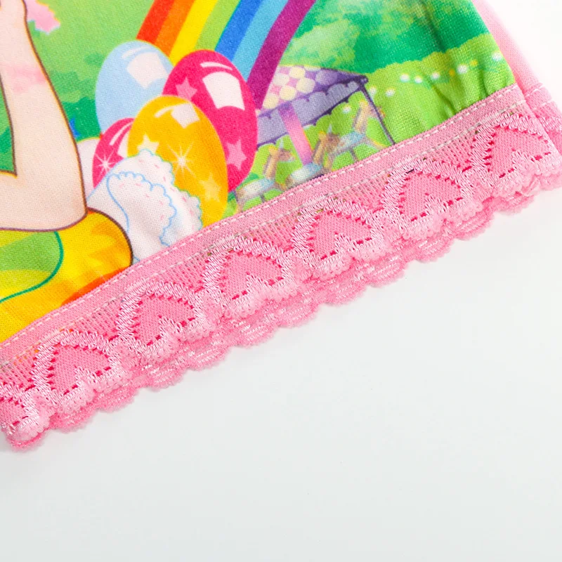 5 шт./лот хлопковые трусы боксеры с мультяшным рисунком для девочек нижнее белье