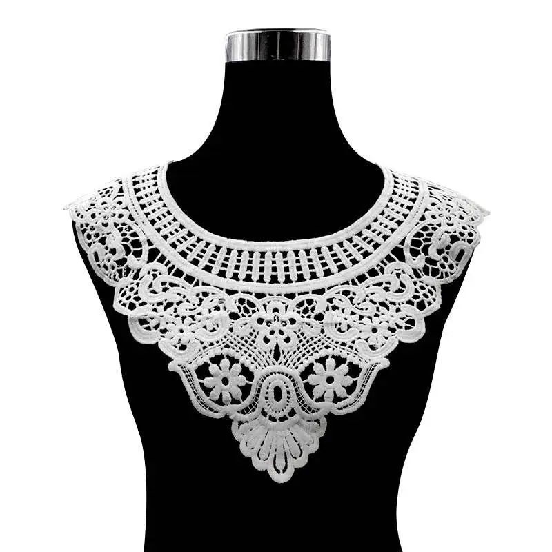 

Водорастворимый кружевной вышитый молочный шелк стерео полый корсажный воротник