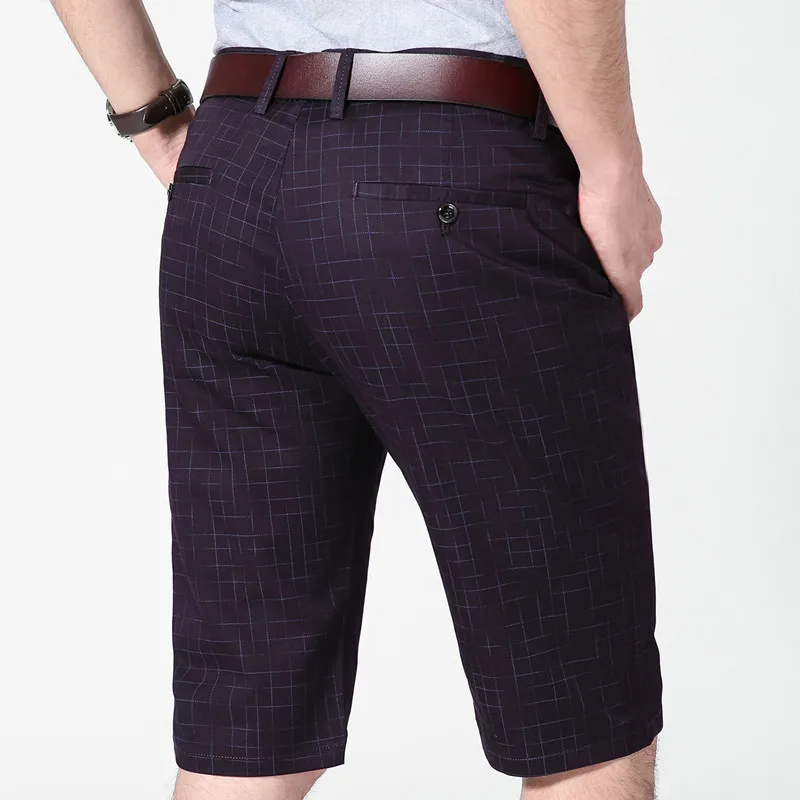 Summer Men Clothing Brand Plaid Cotton Shorts Mens Casual Fashion Shorts Male Slim Fit Short Pants Plus Size 28-38 Homme