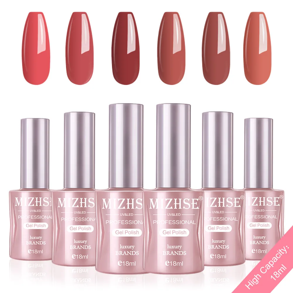 P30 MIZHSE Гель-лак для ногтей Esmalte Permanente Гель-лак набор для маникюра 18 мл Высокая емкость бутылки с подарочной коробкой 6 шт. в комплекте - Цвет: P30