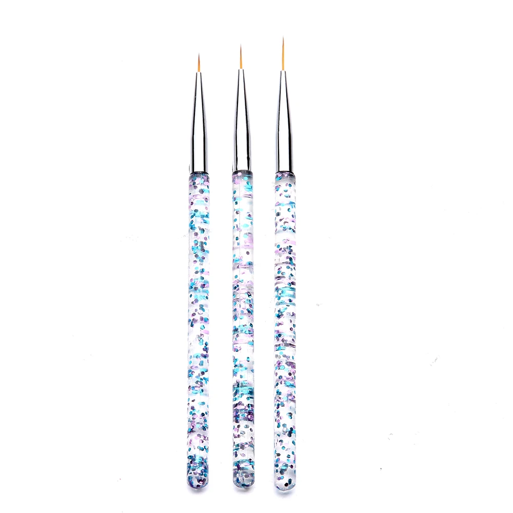 3 шт./компл. набор кистей для ногтей Nail Art кисть подводки маникюрные щетки