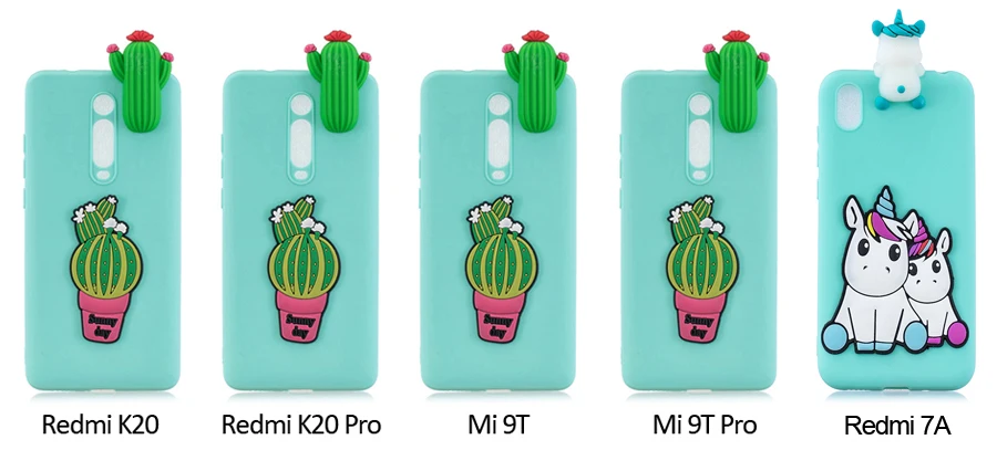 3D единорога панда кактус мягкий TPU чехол для Xiaomi mi A3 A1 A2 Lite Red mi 8 8A Note 8T Note 8 iPhone 7 6 Plus 5 iPad Pro 4, 8T 5A 6A 7A 4 4X Go S2
