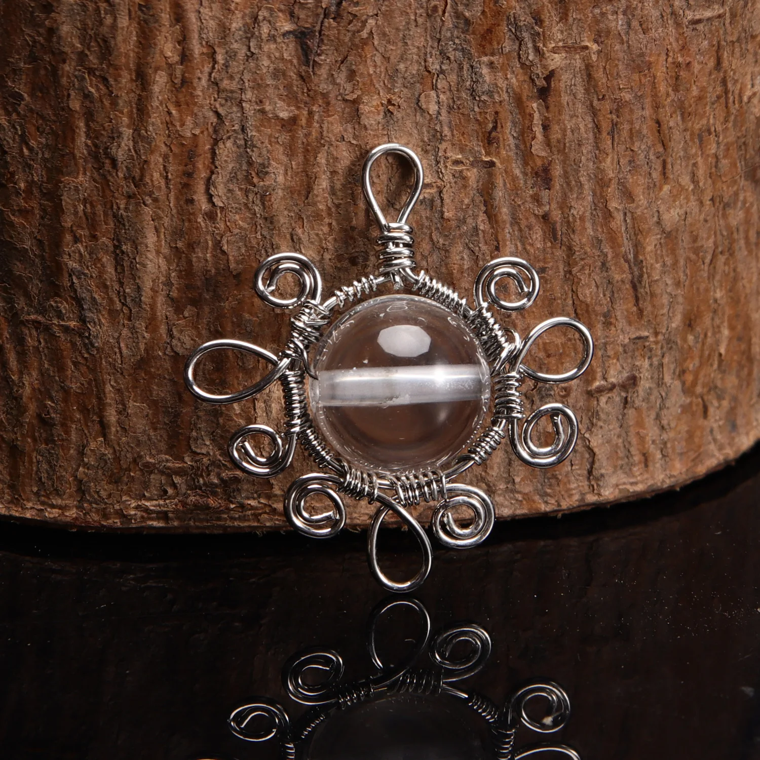 Natural stone hand-wound transfer bead pendant Semi-finished creative For jewelry making DIY necklace accessories | Украшения и