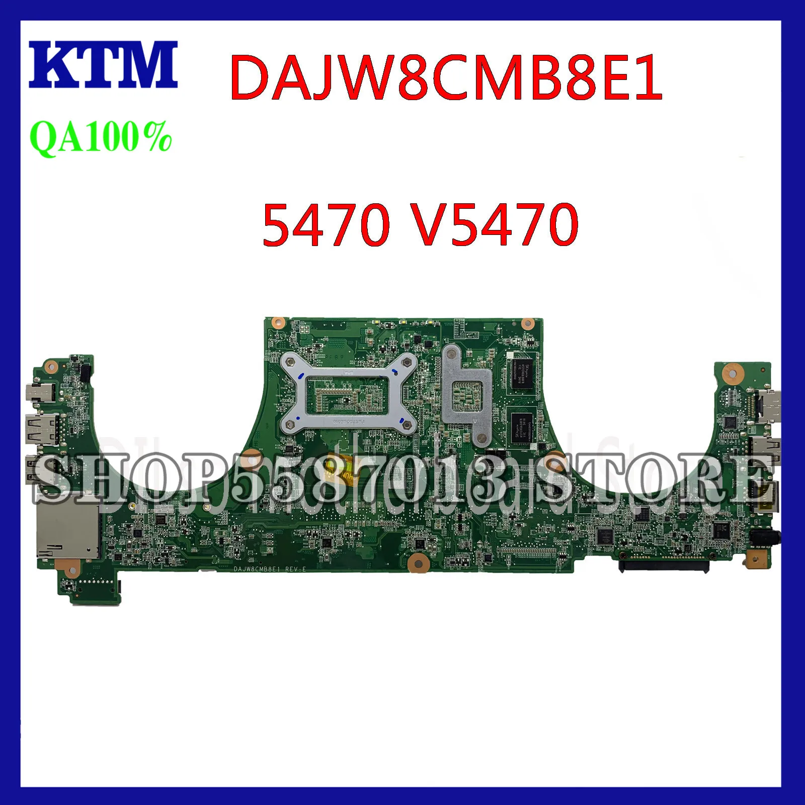 

KEFU 5470 DAJW8CMB8E1 Laptop Motherboard For DELL 5470 V5470 5439 Motherboard DAJW8CMB8E1 REV:E I3-4010U GT740-2GB DDR3 original