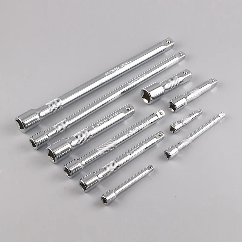 

4pcs/set 360 Degree Top Ratchet Wrench Adapter Extension Bar Set Auto Repair Socket Extender 1/4 6.3mm Durable Hand Tools Extend