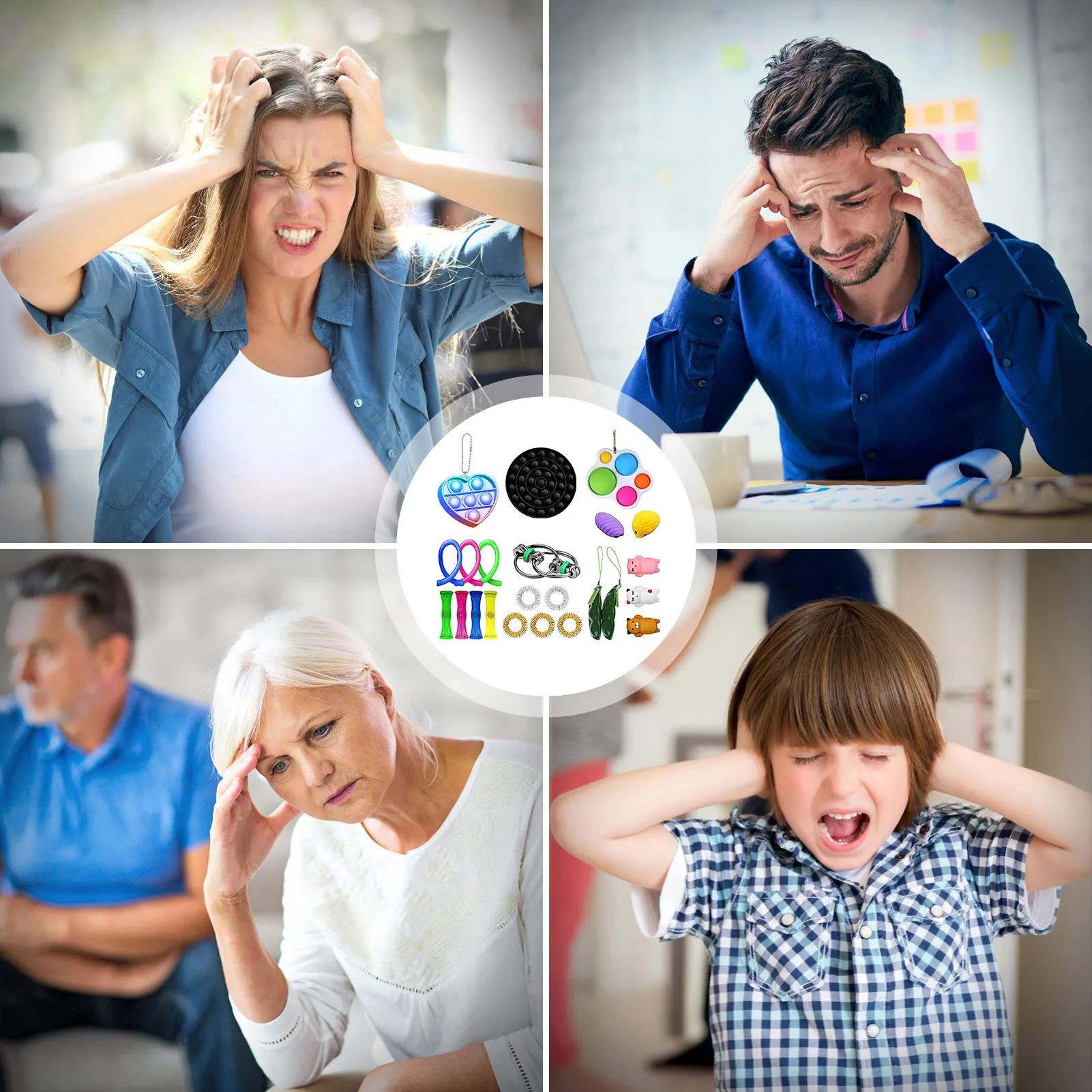 

Pack Sensory Fidget Toys Safe Stress Relief Toys For Kids Multi Combination Suit Simple Dimple Fidget Toy Antistress typical