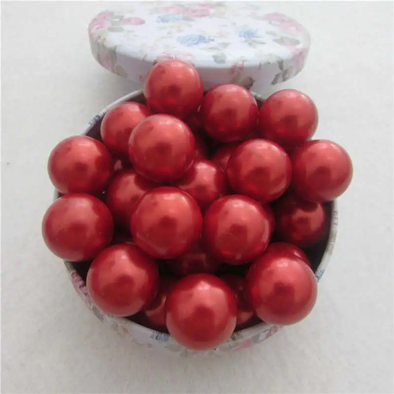 18mm about 17piece Красный без отверстий круглый искусственный пластиковый жемчуг бусины для ювелирные аксессуары в виде бусин и ювелирных изделий Аксессуары - Цвет: 18mm about 17piece