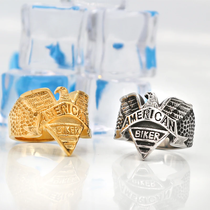 Кольцо KLDY из нержавеющей стали мужское кольцо в стиле панк Байкерский Орел набор