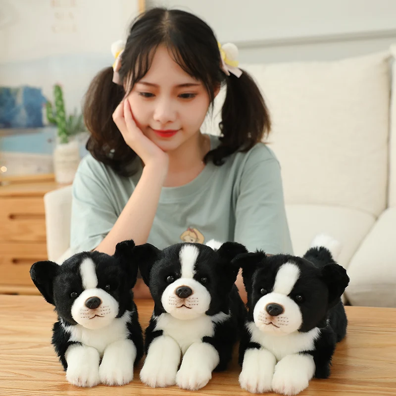 

34cm Lifelike Border Collie Plush Toys Soft Puppy Stuffed Animal Dolls Real Life Dog Plush Toys For Kids Christmas Gifts