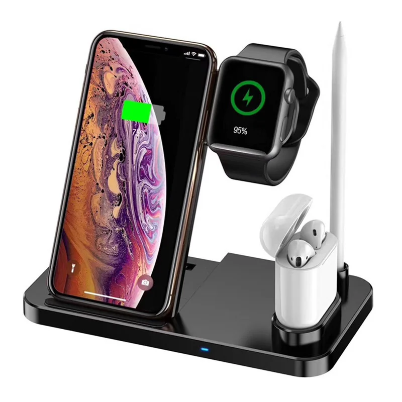 Беспроводное зарядное устройство 4 в 1 для Apple Watch iWatch 2 3 Airpods iPhone XR XS MAX|Зарядные