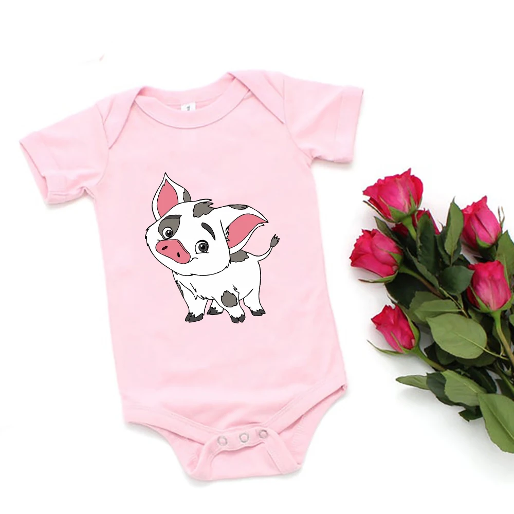 Animal lindo ni&ntilde;o ni&ntilde;a mono de dibujos animados divertido cerdito impresi&oacute;n beb&eacute; reci&eacute;n nacido Ropa de talla grande verano beb&eacute; ni&ntilde;a cuerpo 0-24M-3
