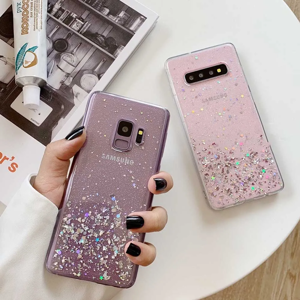 Чехол для Samsung Galaxy S10 S9 S8 Plus Note 9 8 с блестками | Мобильные телефоны и аксессуары