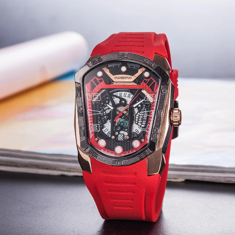 

Phantom Six-Hand Watch Men 2021 Most Fashionable Cool Quartz Watch Date Display Stainless Steel Silicone Strap Male Wristwatch