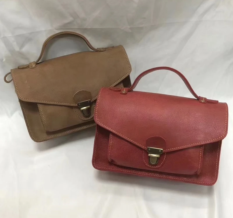 Повседневная Дамская сумочка в европейском и американском стиле из натуральной кожи Индивидуальная сумка