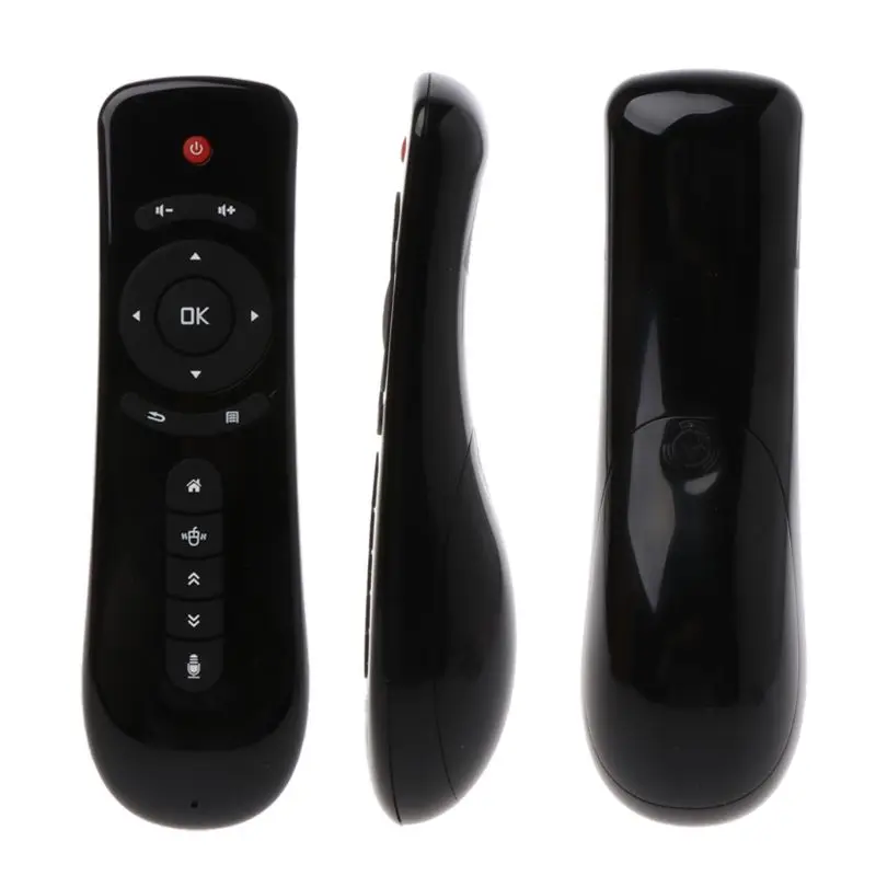 2.4GHz Fly Air Mouse T2 Remote Control Wireless With Microphone Mic Voice Search 3D Gyro Motion Stick for android Smart TV E56B