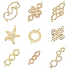 Аксессуары для изготовления браслетов Juya сделай сам, Разъемы-шармы под золото, для изготовления браслетов, цепочек, серег