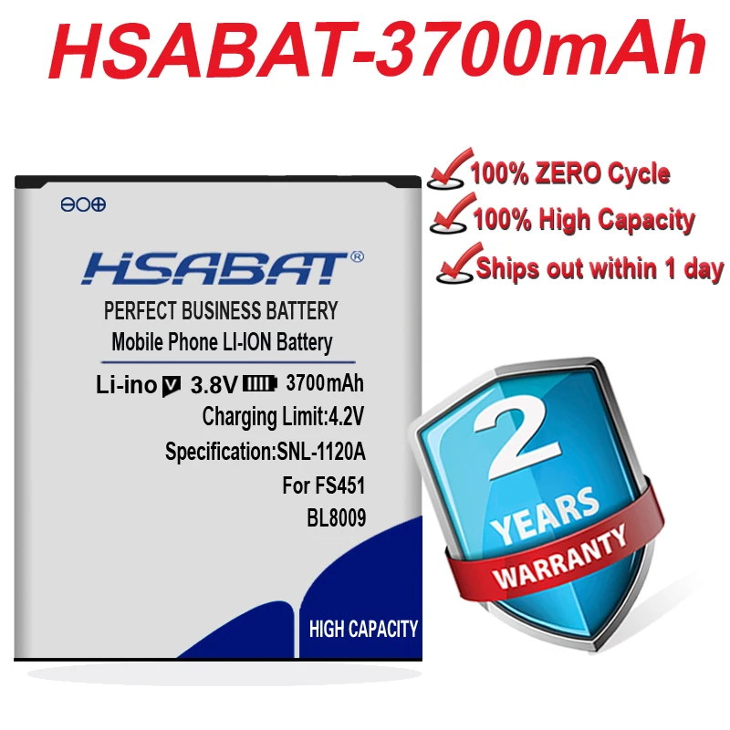 Аккумулятор HSABAT для Fly BL8009 Fs451 3700 8009 мач|battery for fly|battery forfly bl8009 |