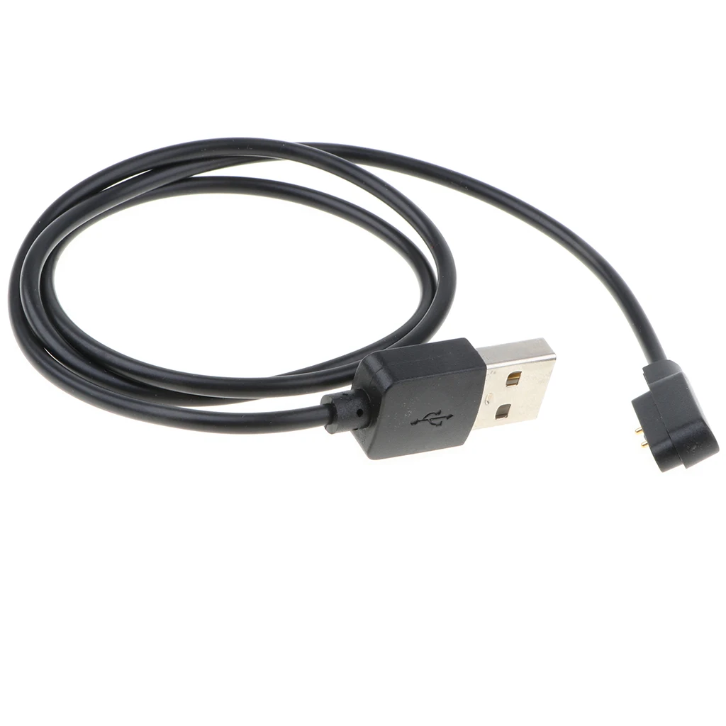

2 Pin Charging Cable, Portable Replacement USB Charging Cable For Smartwatch Black
