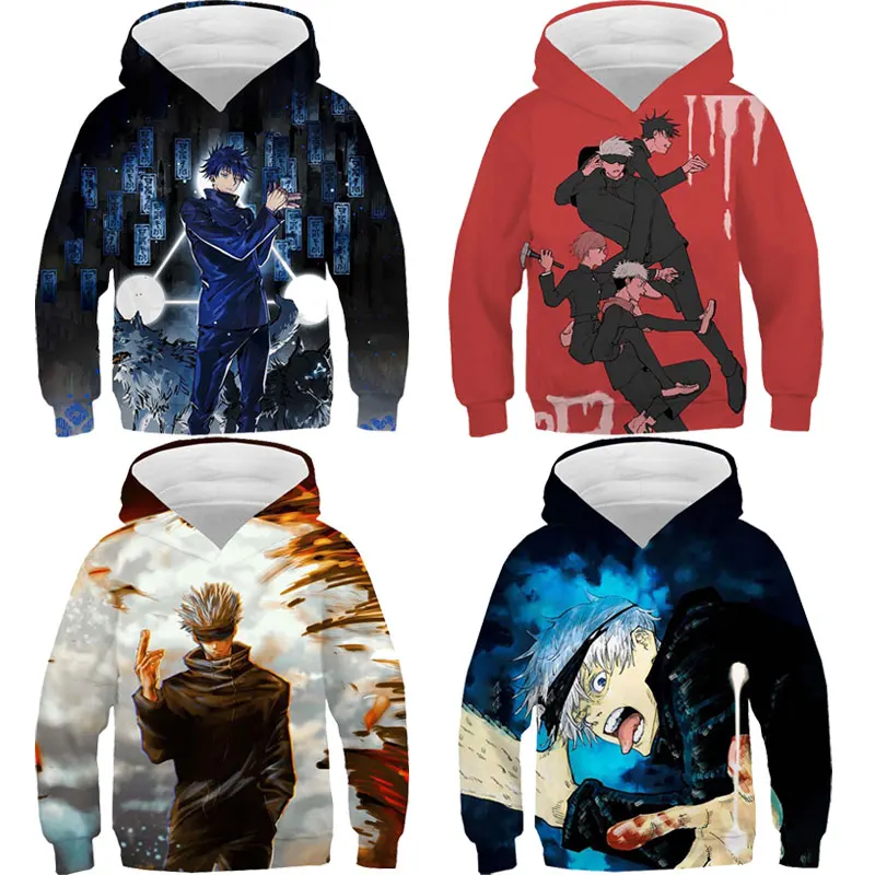 

Толстовка мужская зимняя с 3D-принтом, японское аниме ююютсу кайсен, модный топ, Повседневная Уличная одежда, Свитшот в стиле Харадзюку