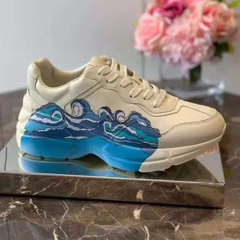 Кроссовки женские из натуральной кожи массивные Повседневная модная обувь на