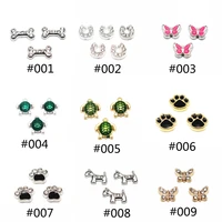 12pcslot animal charms dog paw floating charms for floating memory charms lockets diy jewelry