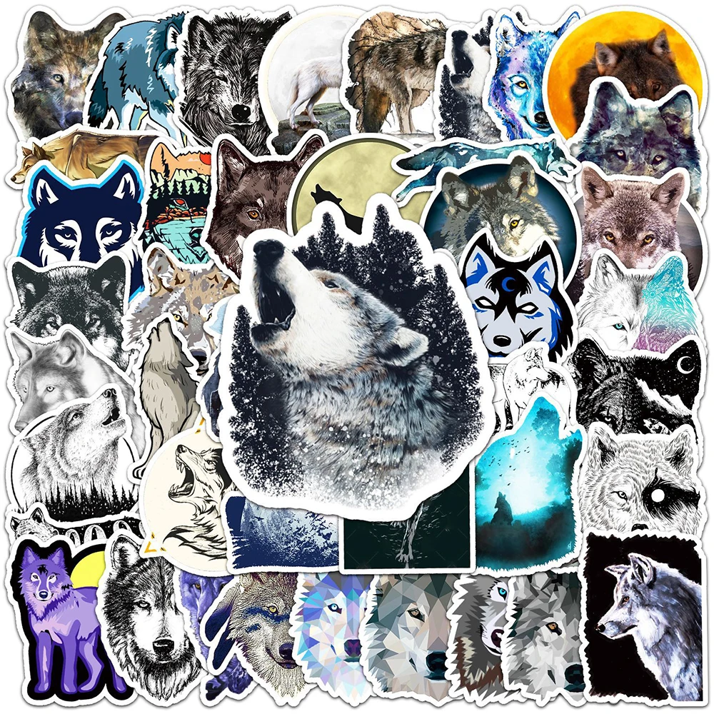 

10/30/50 Pcs Ferocious Cartoon Animal Wolf Waterproof Graffiti Sticker For Divination Refrigerator Motorcycle Skateboard Toy