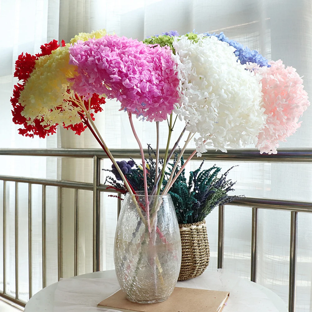 

Real Natural Fresh Grade A Preserved Hydrangea Branch, Eternal Life Flower Head for DIY Gift Box Wedding Party Decoration