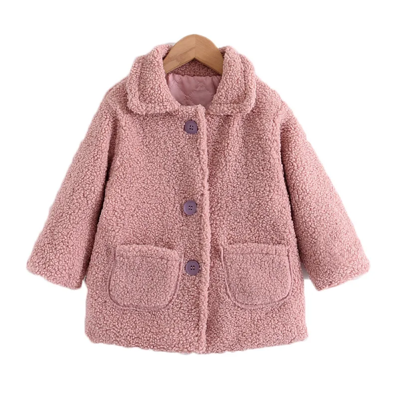 

Детское зимнее меховое пальто с длинным рукавом, утепленные теплые куртки для маленьких девочек, однотонная Повседневная Верхняя одежда дл...