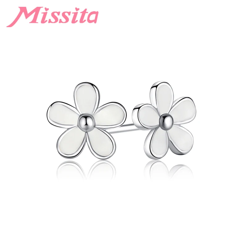 MISSITA новые модные белые серьги в виде маргариток для женщин серебряного цвета