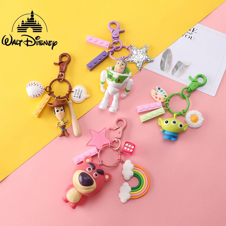 

Disney Toy Story 4 Woody Buzz Lightyear PVC Action Figure Keychain Figure Jessie Woody Alien Toys for Children Gift Key Chains