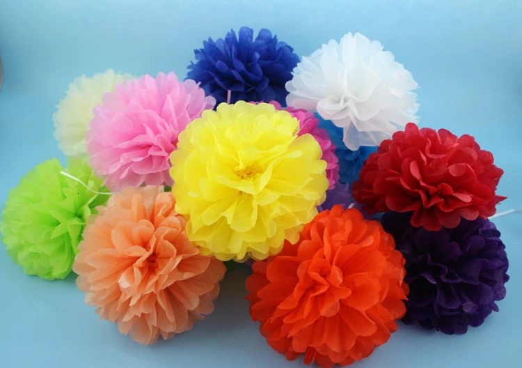 15 шт. 4/6/8 дюймовый помпон из бумажной салфетки Бумага Pom Poms, цветок, поцелуй, мячи, украшение дома, запас для свадебной праздничные вечерние поставки