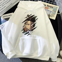 2021 japanese anime attack on titan levi harajuku style student head hoodie sweatshirt fleece hoodie casual pullover unisex tops