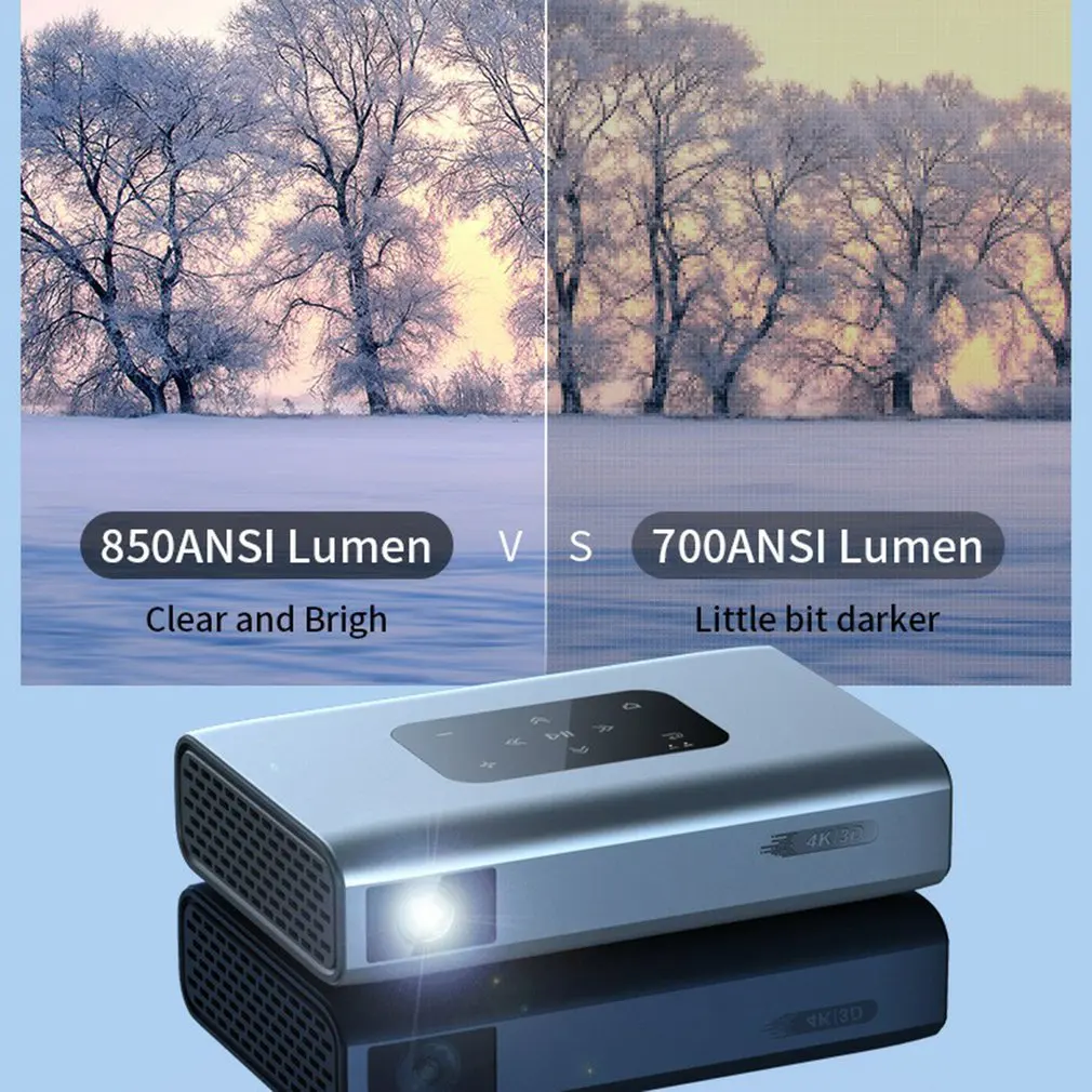 

Умный портативный мини-проектор DLP HD 4K, домашний беспроводной мини-проектор с одинаковым экраном для гостиной