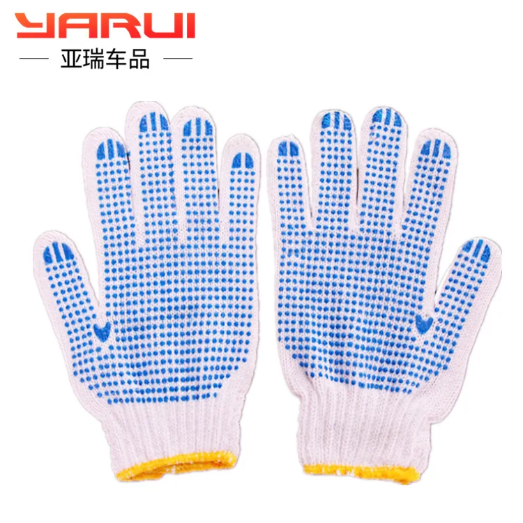 Пятнистые хлопковые перчатки защитная Рабочая линия погружная резина