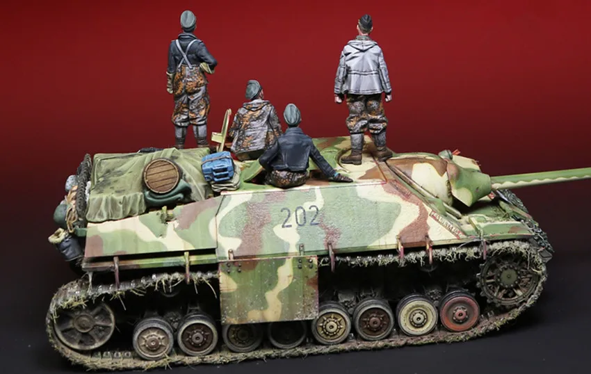 1/35 каучуковая фигурка модель комплект Unassambled Неокрашенный/974(4 фигурки Без майки