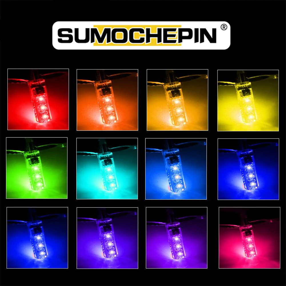 Автомобильный светильник с дистанционным управлением яркая лампа T10 из силикона