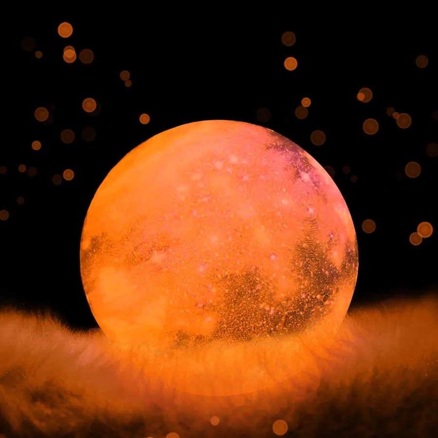 Лампа в виде звездного неба и Луны с 3D рисунком светильник дистанционным